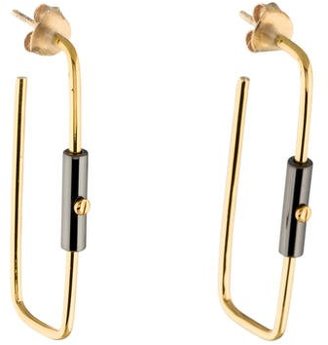 Reed Krakoff T Bar Rectangular Hoop Earrings
