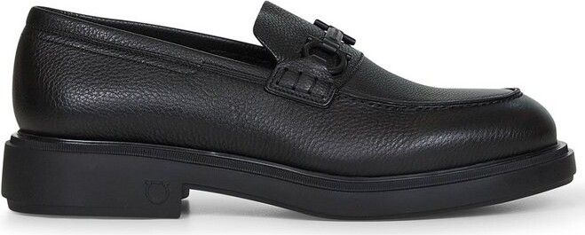 Ferragamo Gancini Plaque Slip-On Loafers