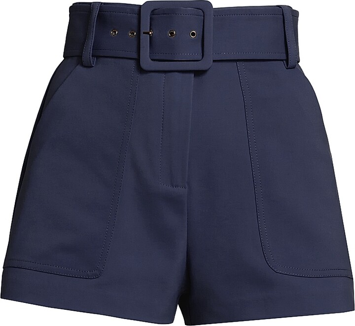 Ramy Brook Women's Kasey Belted High-Rise Shorts - Black - Size 2