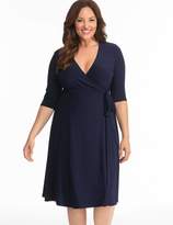 navy blue wrap dress plus size