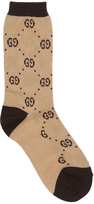 Gucci Logo intarsia cotton blend knit socks