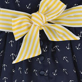 Thumbnail for your product : Ralph Lauren Sleeveless twill dress, striped belt and knickers - Navy blue