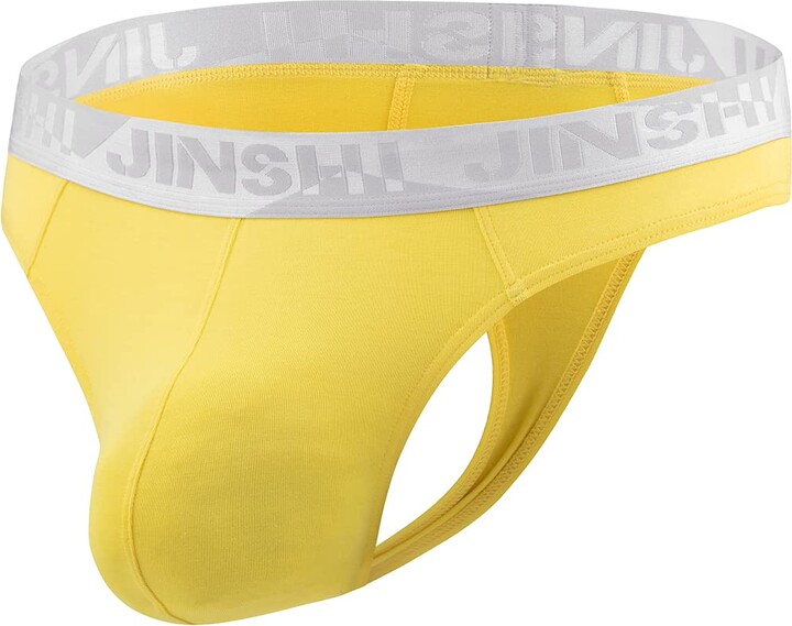 BIATWOWR Orange Comfortable Low Rise Mens Thongs Underwear Slip G