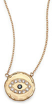 Thumbnail for your product : Jacquie Aiche Blue Diamond & 14K Yellow Gold Hammered Disc Eye Necklace