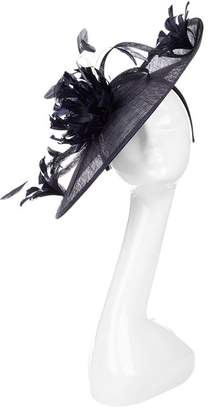 Peter Bettley Medium Sinamay Hat with Feather Flowers