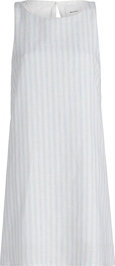 Reformation Women's Jessi Striped Linen Minidress - Swan Stripe - Size 0