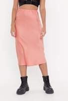 Thumbnail for your product : Nasty Gal Womens Slip of the Tongue Satin Midi Skirt - Red - 14