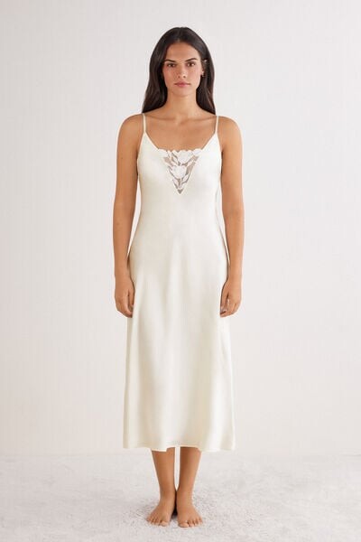 All About Flowers Long Silk Nightgown