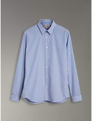 Burberry Slim Fit Fil Coupe Striped Cotton Shirt