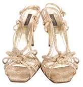 Thumbnail for your product : Dolce & Gabbana Glitter Peep-Toe Sandals