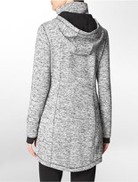 Thumbnail for your product : Calvin Klein Performance Detachable Hood Heathered Knit Zip Front Sweater Jacket