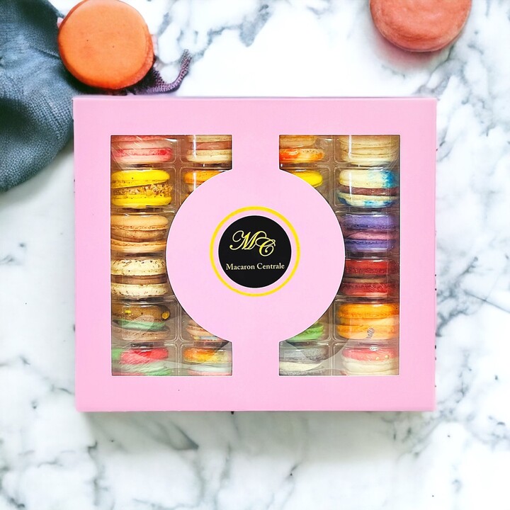 Surprise Me 24 Pack Vegan French Macarons Set |, Dairy Free Different Flavors Of Fun Complimentary Gift Box Available