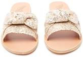 Thumbnail for your product : Ancient Greek Sandals Taygete Sequin Embellished Leather Slides - Womens - Gold