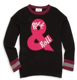 Autumn Cashmere Girl's Merino Wool & Cashmere Graphic Sweater