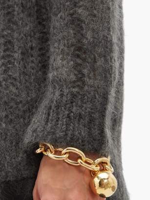 Prada Open-knit Mohair-blend Cardigan - Womens - Grey