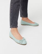 Thumbnail for your product : ASOS DESIGN Lillian bow ballet flats in mint