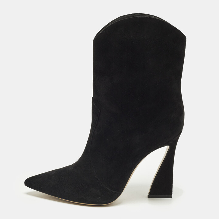 Gianvito Rossi Size 39 Black Suede Ankle Length Boots