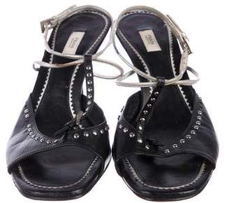 Prada Studded Leather Sandals