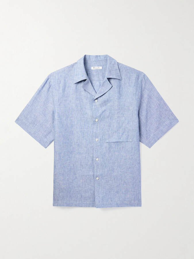 Loro Piana Federico Camp-Collar Linen Shirt