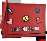 Thumbnail for your product : Love Moschino Love Pixel Red Eco-Leather Clutch