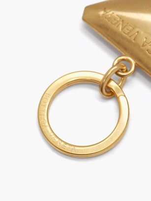 Bottega Veneta Logo-engraved Triangle Key Ring - Gold