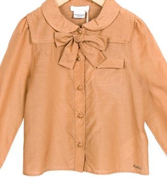 Chloé Girls' Bow-Accented Button-Up Top w/ Tags
