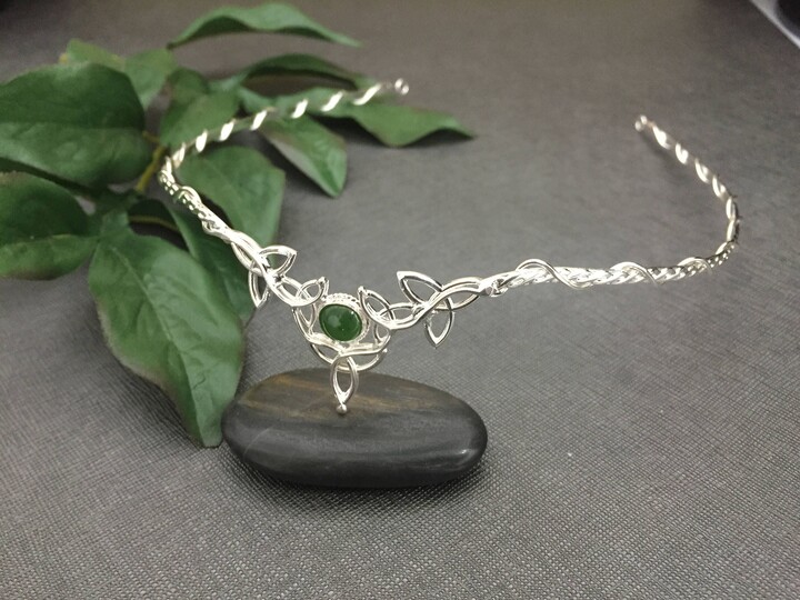 Etsy Celtic Knot Irish Sterling Silver Tiara Gemstone Wedding Circlet Alternative Wedding Bridal Accessories Pagan Fantasy