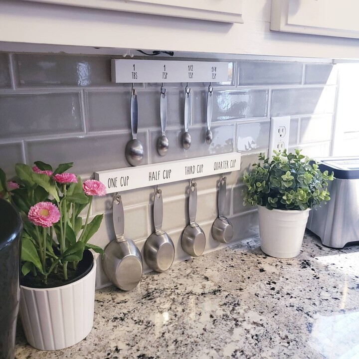 Measuring Cup & Spoon Holder For Your Kitchen, Wood Wall Decor, Organizer Utensils, Hanger, Farmhouse, Home Décor, Housewarming