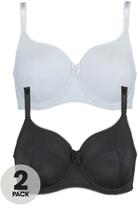 Thumbnail for your product : Sorbet Elegance Jacquard Squares Bras (2 Pack)