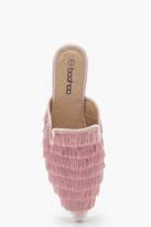 Thumbnail for your product : boohoo Womens Alice Tassel Fringe Pointed Mule Flats