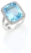 Thumbnail for your product : John Hardy Classic Chain Diamond, Blue Topaz & Sterling Silver Ring