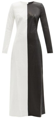 Gabriela Hearst Currie Cutout Leather Dress - Black White