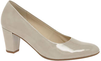 Gabor Ruthin Wide Fit Block Heeled Court Shoes, Sand Leather