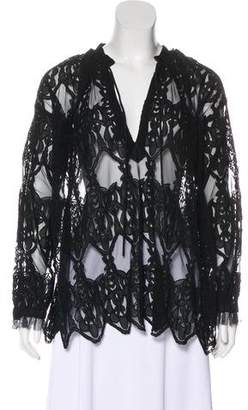 Zadig & Voltaire Mesh Embroidered Blouse