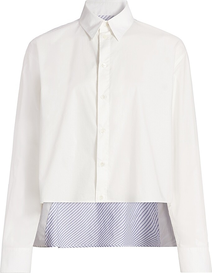 MM6 MAISON MARGIELA Women's Striped Cotton Button-Front Shirt - Off White - Size 0
