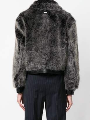 Dondup single breasted faux-fur jacket