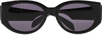 Alexander McQueen Sunglasses Graffiti Rectangular Frame Sunglasses