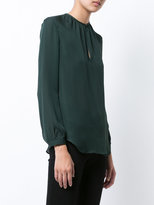 Thumbnail for your product : Nili Lotan gathered detailing semi-sheer blouse