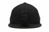 Thumbnail for your product : New Era Seattle Mariners Black on Black Fashion 59FIFTY Cap