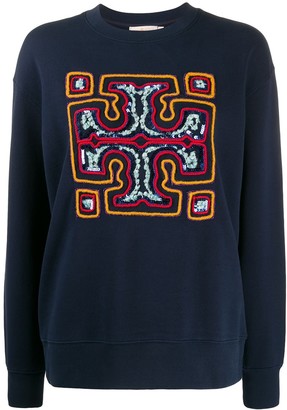Tory Burch Sequin-Embroidered Logo Jumper