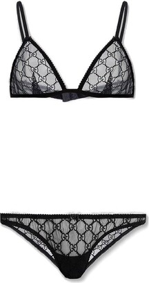 GUCCI Love Parade embroidered tulle bra and briefs set