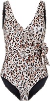 Thumbnail for your product : New Look 'Lift & Shape' Leopard Print Wrap Swimsuit