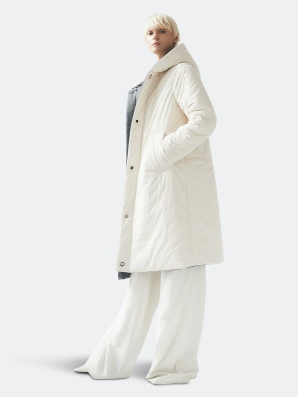 CAALO Reversible Sustainable Down Wool Coat White ShopStyle