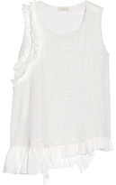 Thumbnail for your product : Clu Silk-Trimmed Cotton-Jersey Tank