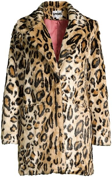 apparis margot leopard coat