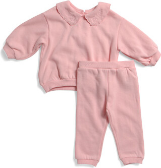 TJMAXX Toddler Girls 2Pc Collared Sweatshirt And Sweatpants Set, Cotton/Polyester
