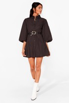 Thumbnail for your product : Nasty Gal Womens Lace Collar Puff Sleeve Shirt Dress - Black - 6
