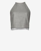 Thumbnail for your product : A.L.C. Daisy Metallic Crop Top