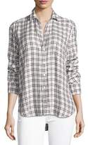 Thumbnail for your product : Frank And Eileen Eileen Grid-Print Long-Sleeve Button-Front Shirt