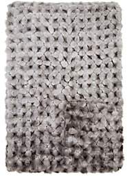 Adrienne Landau Crocheted Mink Fur Throw - Sapphire